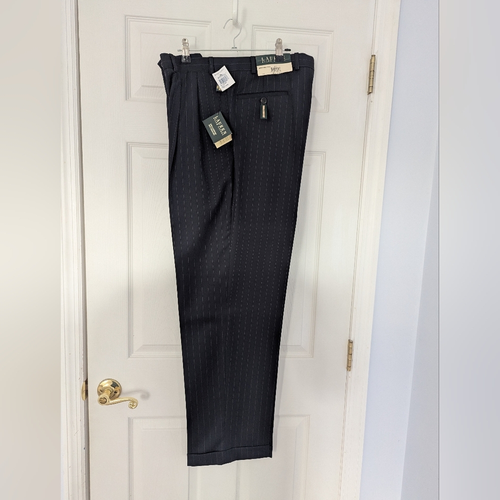 Lauren Ralph Lauren Navy Pinstripe Trousers